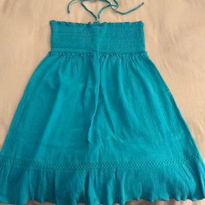 Blue swim suit cover up